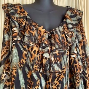 Stunning 3X Blouse Madison Paige Animal Print